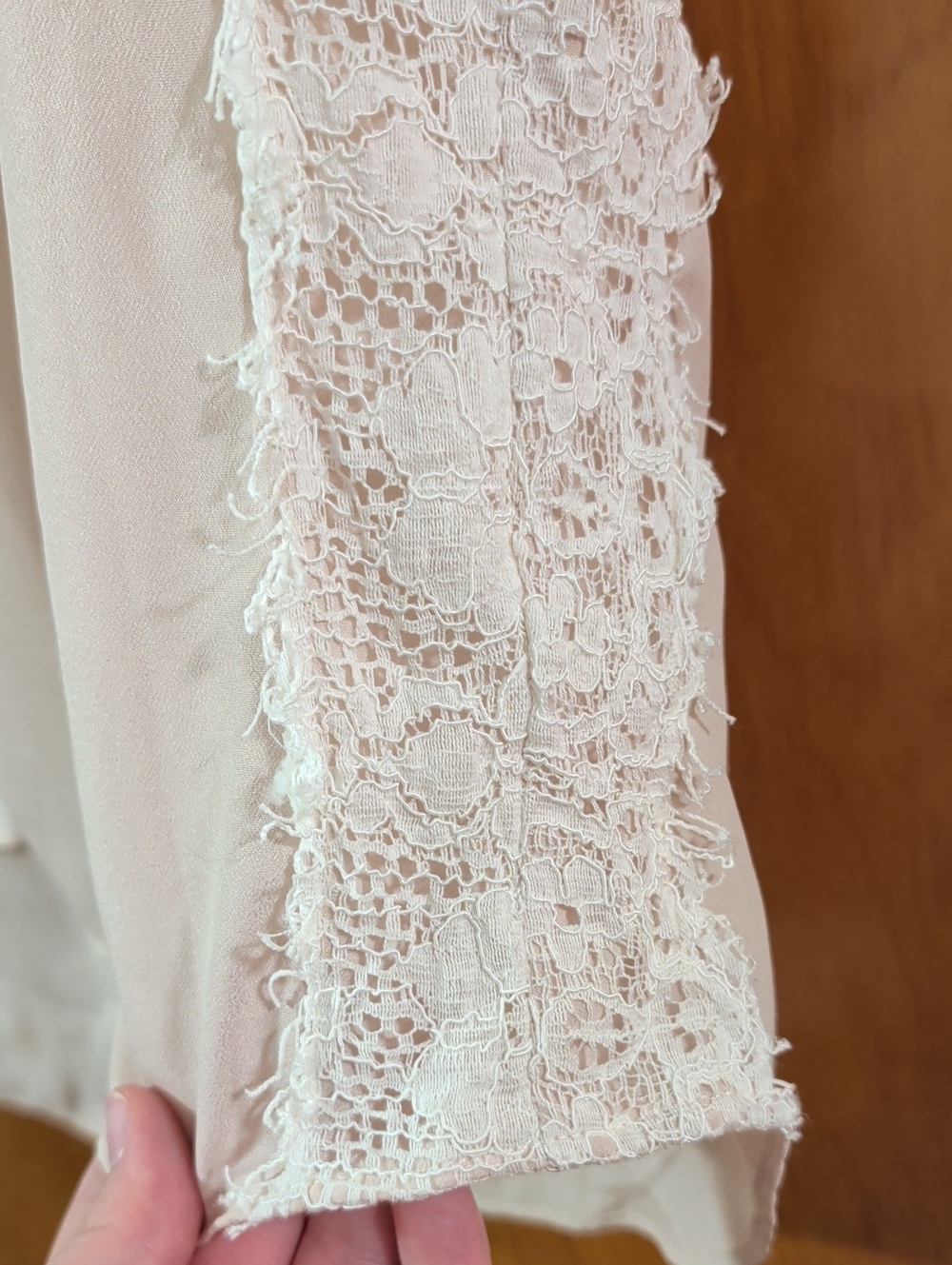 New York & Company Blush Lace-Trim Sleeveless Button Front Top - Picture 2 of 8
